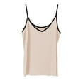 thumbnail image 1 of Yubnlvae Women's Color Block Sleeveless Crop Top - Modal Blend Summer Camisole, Casual & Sleepwear Essential (M-XXL, 9 Colors) (Beige | XL), 1 of 7