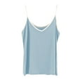 thumbnail image 1 of Yubnlvae Women's Color Block Sleeveless Crop Top - Modal Blend Summer Camisole, Casual & Sleepwear Essential (M-XXL, 9 Colors) (Light blue | XXL), 1 of 7