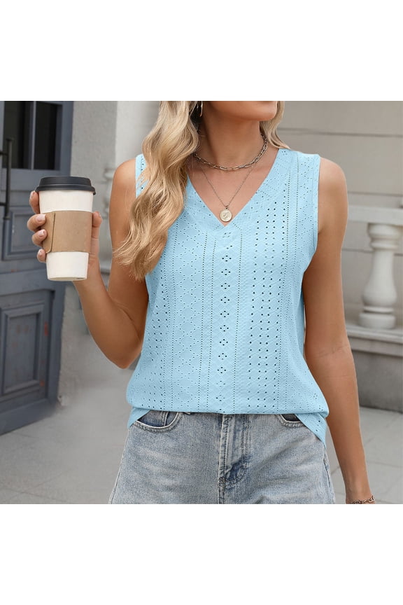 Women's Cotton Linen Elastic Pants High Waist Loose Fit Jogger Trousers with Pockets, Sky Blue, M