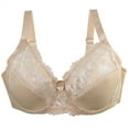 thumbnail image 1 of Yubnlvae Women's Full Coverage Bra Bcdef Cup 36B-46F Wireless Lace Lingerie Plus Size Comfort Bras Beige,, 1 of 2