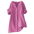 thumbnail image 1 of Yubnlvae Women's Gradient Color Round Neck T-Shirt - Trendy Short Sleeve Casual Tee | Soft Stretch Fabric for Streetwear & Summer Outfits Hot Pink, Xl, 1 of 8