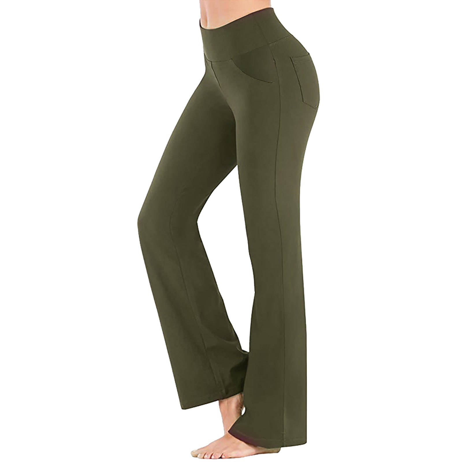 Yoga Pants for Women High Waist V Crossover Bootleg Flare Leggings Plain  Workout Athletic Pants Stretch Jazz Fitness Tummy, E28-army Green, Small :  : Clothing, Shoes & Accessories