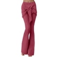 thumbnail image 1 of Yubnlvae Women's High Waist Slim Fit Skirt Pants - Tummy Control Leggings with Pleats, Butt Lifting Work Pants for Casual/Office Wear (2-Pack) (Wine | L), 1 of 8