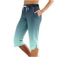 thumbnail image 1 of Yubnlvae Women's Leggings - Petite Knee Length Yoga Pants with Pockets Grey XL, 1 of 4