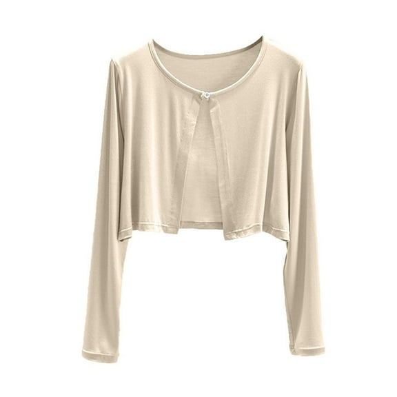 Yubnlvae Women's Modal Cover-Up Cardigan - Lightweight Long Sleeve Open Front Duster for Layering (Thin Summer Wrap | Plus Size Slimming | Comes with Camisole) (Beige | L)