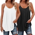 thumbnail image 1 of Yubnlvae Women's Pleated Spaghetti Strap Camisole 2-Pack Women's Ruffle Sleeveless Tops - Summer Fashion Layering Tank - Casual Loose Fit Blouse (L-XXXXXXXXL) (White | 5XL), 1 of 8