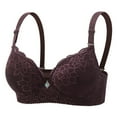 thumbnail image 1 of Yubnlvae Women's Sexy Lace Underwire Push-Up Bra - Adjustable Padded Bustier for Everyday Wear (B-Dd Cup) Brown, 38, 1 of 9