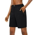 thumbnail image 1 of Yubnlvae Women's Shorts Lightweight Quick-Dry Breathable Zipper Button Sports Elastic Waist Beach 5 Pants with Pockets (Black | XL), 1 of 7