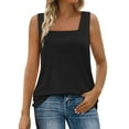 thumbnail image 1 of Yubnlvae Women's Square Neck Tank Top - 2025 Summer Casual Sleeveless Blouse - Trendy Basic Vest for Layering (S-XXL) (Black | L), 1 of 6