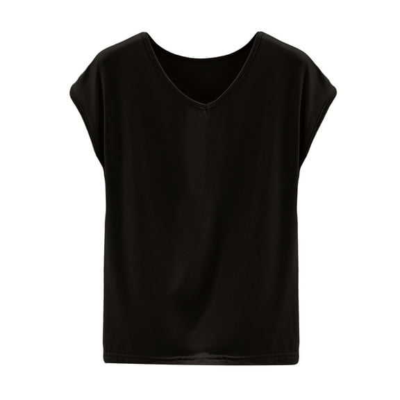 Yubnlvae Women's V-Neck Modal Tank Top – Lightweight Breathable Sleeveless Tee, Loose Fit Stretchy Basic for Summer & Under Dresses (Black | 3XL)