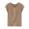 thumbnail image 1 of Yubnlvae Women's V-Neck Modal Tank Top – Lightweight Breathable Sleeveless Tee, Loose Fit Stretchy Basic for Summer & Under Dresses (Khaki | M), 1 of 7