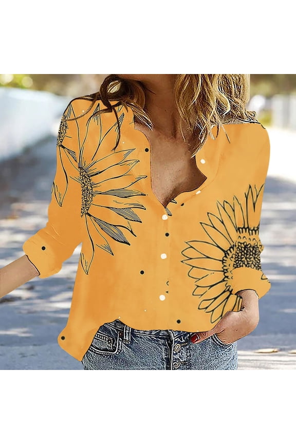 Womens 3/4 Sleeve Tops And Blouses Womens V Neck Roll up Sleeve down Blouses Tops High And Low