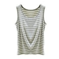 thumbnail image 1 of Yubnlvae Y2K Striped Backless Crop Tanks - Women's Sleeveless Going-Out Tops (Adjustable Spaghetti Straps, Chest Padding) Grey XL, 1 of 7