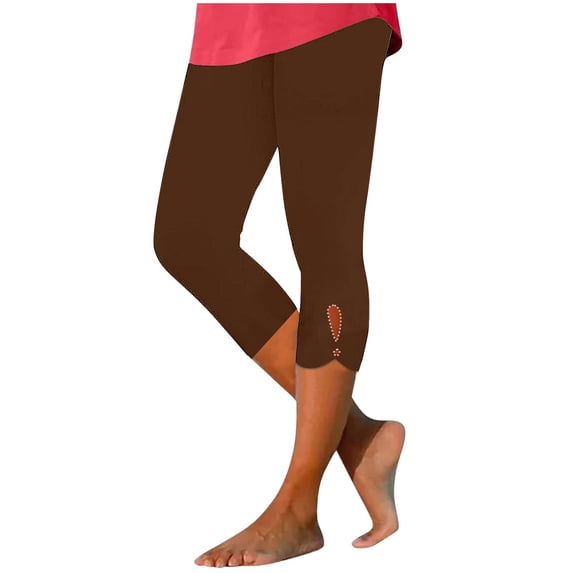 Yubnlvae Yoga Leggings for Women - Stretchy Workout Beach Casual Pants Coffee M, Womens for Summer Leggings for Women Stretchy Workout Yoga Casual Vacation Beach Pants