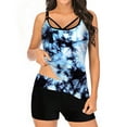 thumbnail image 1 of yubnlvae print swimdress set and piece panty swimsuits color two multi tie-dye womens swimwears tankinis sets, 1 of 9