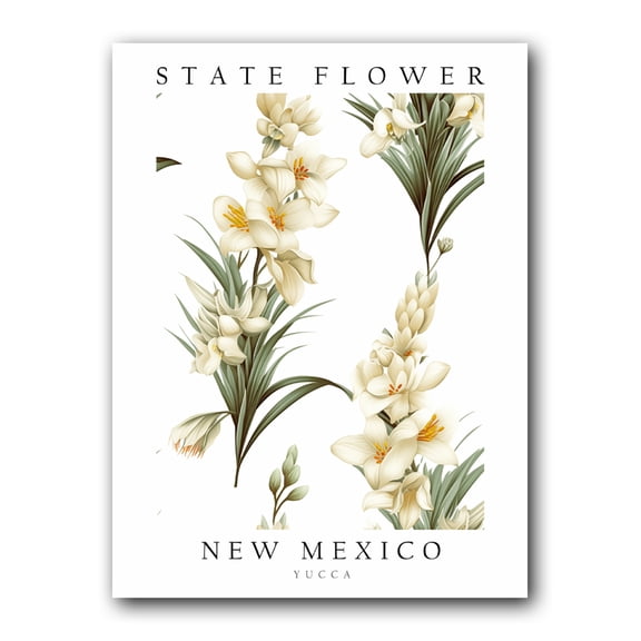 Yucca, New Mexico State Flower, Poster Print, Wall Dcor