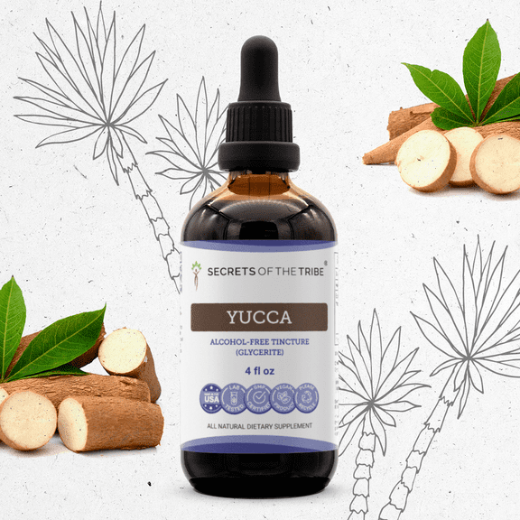 Secrets Of The Tribe Yucca Tincture Dietary Supplement, Natural Herbal Extract for Joint Health Support, Yucca (Yucca Glauca) Dried Root, Alcohol-Free Extract, Drops 4 oz