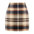 thumbnail image 1 of Yucgh Women High Waist Plaid A-Line Pencil Skirt Tight Fitting Mini Skirt Versatile,XL, 1 of 2