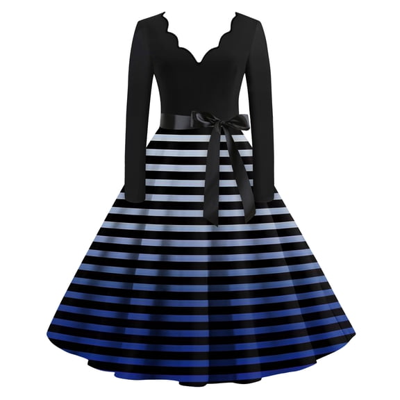 Yucgh Women's Casual Dress V Neck Long Sleeve Retro Printed Dress, Floral Boho Chic Maxi Dress, Spring Summer Party Dress for Women,2XL