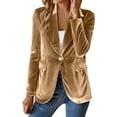 thumbnail image 1 of Yucgh Women's Fashion Elegant Solid Color Long Sleeve Gold Velvet Button Coat, Stylish and Soft Blazer for Office or Casual Wear, Comfortable Fit,XL, 1 of 5