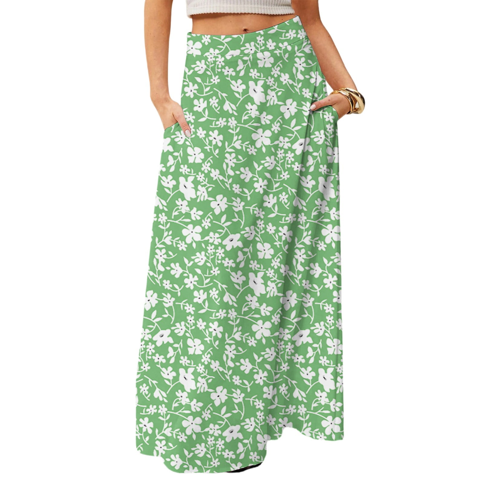Button-Front Maxi Skirt - Women's Summer Holiday Essential