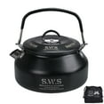 thumbnail image 1 of Yucurem Water Kettle Tableware 0.8L Stainless Steel Ultralight Camping Kettle With Handle For Travel (Black), 1 of 8