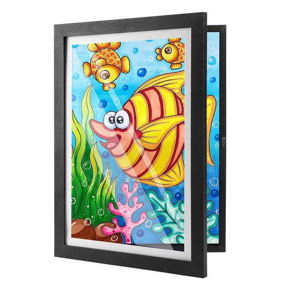 Yucurem 1 Pack Artwork Display Frame, 10" x 14.96" Front Opening Art Picture Frame Changeable, Holds 50-200 PCS for A3 Artwork, Crafts, Art Projects Storage