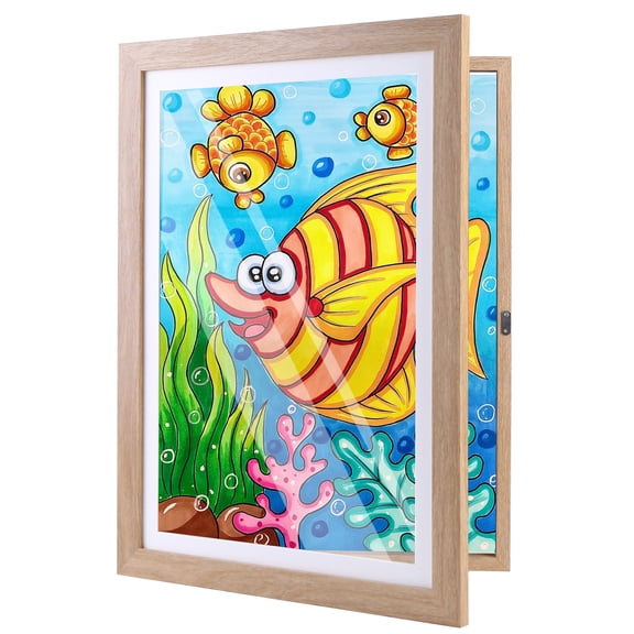 Yucurem 1 Pack Artwork Display Frame, 10" x 14.96" Front Opening Art Picture Frame Changeable, Holds 50-200 PCS for A3 Artwork, Crafts, Art Projects Storage