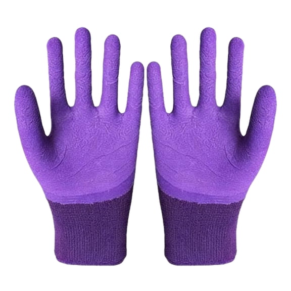 Yucurem 1 Pair Gardening Gloves for Adults, Multi-purposes Labor Protection Glove, Waterproof Wear-Resistant Work Mitts for Garden Planting, Digging, Raking, and Pruning (Purple)