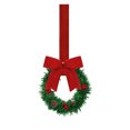 thumbnail image 1 of Yucurem 1 Pieces Christmas Kitchen Cabinet Wreath, Mini Vintage Kitchen Wreaths with Bow, Pine Cone & Red Berry for Xmas Window Indoor Chair Fireplace Porch Decor, 5 Inch, 1 of 6