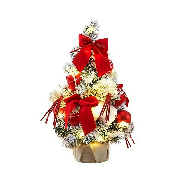 Yucurem 12" Artificial Christmas Tree with Lights Mini Christmas Tree Small Christmas Tree for Table Desk Holiday Home Decorations