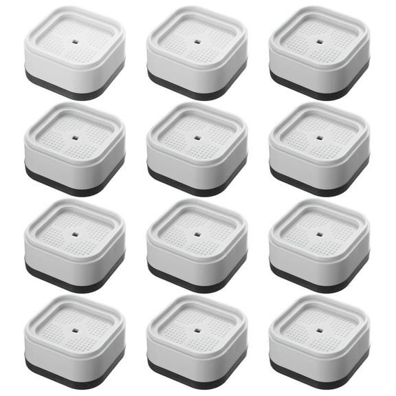 Yucurem 12 Pack Furniture Risers, Heavy Duty Square Stackable Bed Risers for Desk Leg Table Couch Sofa Chair Bed Frame Legs Lift Height 1", White