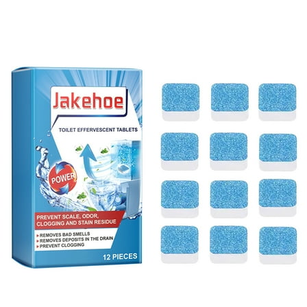 Yucurem 12Pcs Bowl Cleaner Tablets Remove Urine Stains Dirt Automatic Cleaner Cleaning Supplies (A)