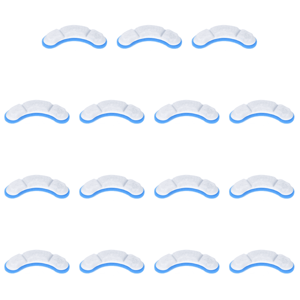 Yucurem 15PCS Pet Water Fountain Replacement Filter Upgrade Cat Fountain Filter Arc-Shaped Water Fountain Filters with 4 Filtration System for Dog Kitty Spout Cat Fountain