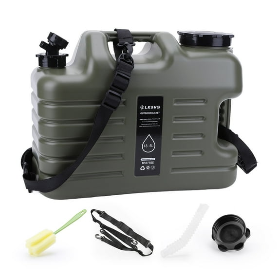 Yucurem 18.5L Water Container Bpa Free Emergency Water for Camping Hiking Emergency Camping Kitchen Utensils (Green)