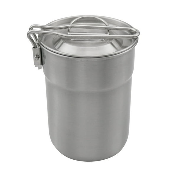 Yucurem 1L Camping Coffee Cup with Foldable Handle Cooking Cookware Cup Travel Tableware Camping Kitchen Utensils (A)