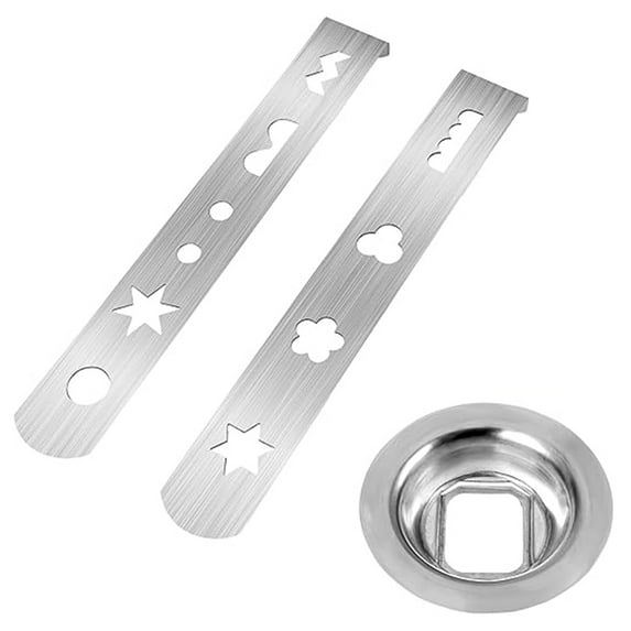 Yucurem 2 Pcs Cookie Press Attachment 8 Patterns with Connection Ring Biscuit Attachment Kitchen Supplies (A)