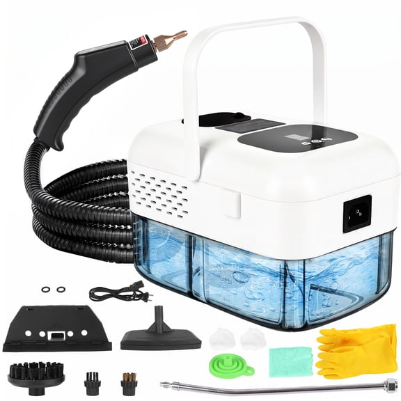Yucurem 2500W Powerful Steam Cleaner, 13 Accessories & 9-Level Adjustable, 15s Heat-Up, Handheld Steamer for Home, Tile, Dirt, Grout, Grease, Car