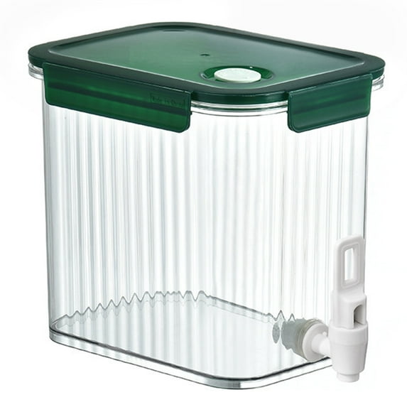 Yucurem 3.5L Clear Fridge Drink Dispenser With Spigot For Home Kitchen Kitchen Essentials (Dark Green)