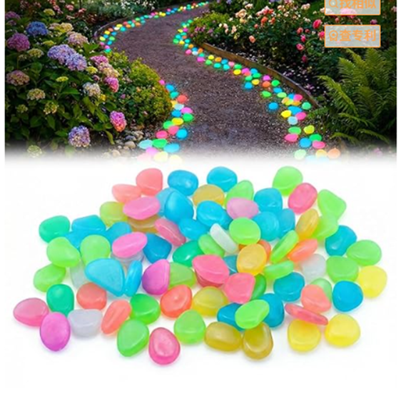 Yucurem 300PCS Outdoor Luminous Stones for Glow in the Dark Walkways, Garden River Pebbles, Artificial Landscape Rocks for Driveway Walkway Stepping Stone Paths with Natural Look