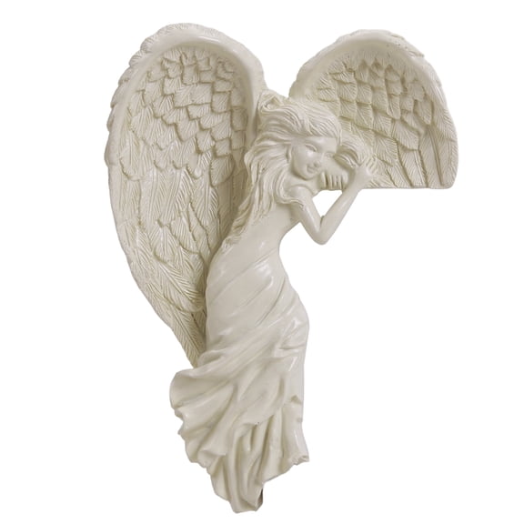 Yucurem 3D Angel Door Frame Decor Sculpture, Corner Angel with Wings Wall Decor, Resin Wall Crafts Statue for Home Living Room Bedroom Decoration (Left)