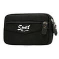 thumbnail image 1 of Yucurem 3pcs Casual Canvas Outdoor Men Phone Purse Waist Bag Zip Pouch(Black), 1 of 9