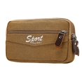 thumbnail image 1 of Yucurem 3pcs Casual Canvas Outdoor Men Phone Purse Waist Bag Zip Pouch(Khaki), 1 of 9