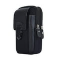 thumbnail image 1 of Yucurem 3pcs Men Sport Waist Bag Canvas Business Belt Mobile Phone Pouch(Black), 1 of 10