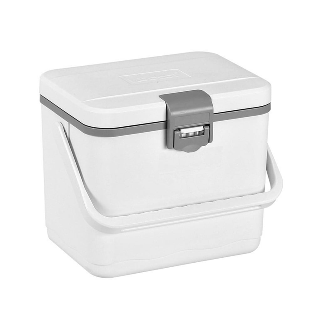 Yucurem 4.5L Insulated Portable Cooler with Handle Ice Bucket for Beach Picnic Camping Storage (White)
