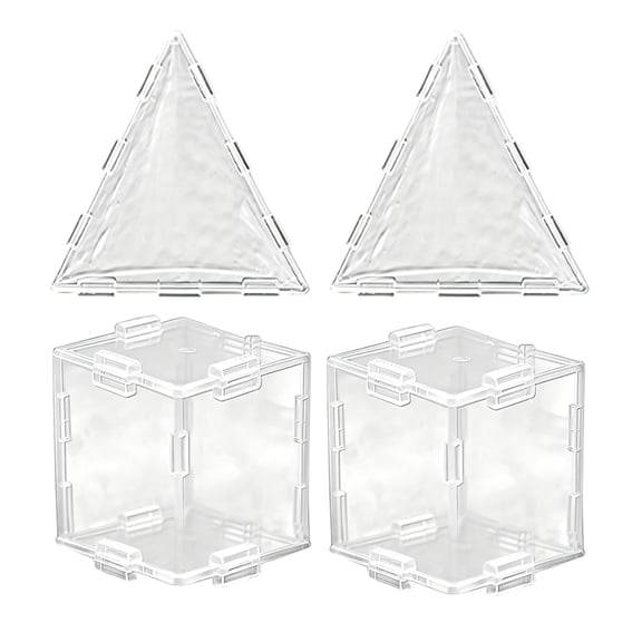 Yucurem 4 Pack Mini Fruit Vegetable Shaping Mold for Growing, Triangular & Cubic Transparent Plastic Plant Mold for Tomato/Strawberry, DIY Garden Plant Training Tool for Home Garden Balcony