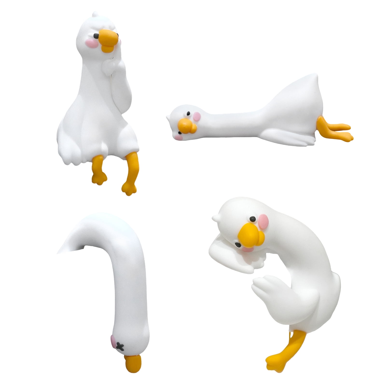 Yucurem 4 Pack Mini Resin Goose Figurine Computer Monitor Decor, 3D ...