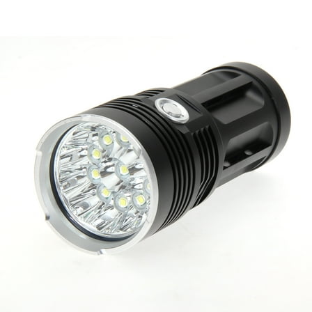 Yucurem 4800LM Flashlight 3 Modes 12LED Torch Ipx5 Waterproof Battery-powered Lighting Camping Lamp (black)