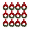 thumbnail image 1 of Yucurem 5.1 Inch Mini Christmas Cabinet Wreath, 12PCS Small Christmas Kitchen Wreaths with Bow Ribbon for Xmas Window Door Chair Fireplace Table Centerpiece Indoor Outdoor Decor, 1 of 7