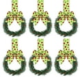 thumbnail image 1 of Yucurem 5.1 Inch Mini Christmas Cabinet Wreath, 6PCS Small Christmas Kitchen Wreaths with Bow Ribbon for Xmas Window Door Chair Fireplace Table Centerpiece Indoor Outdoor Decor, 1 of 6